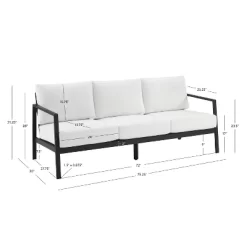 Linon Lark Aluminum Three Seater Sofa White -Outdoor Furniture Store GUEST d306518f 8f31 4401 97f2 1df4533fb860