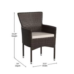 Merrick Lane Patio Chairs With Fade And Weather Resistant Wicker Wrapped Powder Coated Steel Frames & Cushions-Set Of 2 -Outdoor Furniture Store GUEST d335b40d 7a63 40e7 83f6 2a19dc35ee95