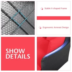 Tangkula Patio Rattan Daybed With 4 Pillows Cushioned Sofa For Outdoor -Outdoor Furniture Store GUEST d347f78c 8d98 4b31 a021 69557cd44593