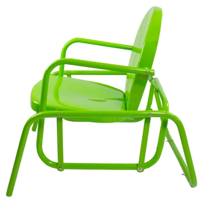 Northlight Outdoor Retro Metal Tulip Glider Patio Chair, Lime Green 5 Northlight Outdoor Retro Metal Tulip Glider Patio Chair, Lime Green - Image 3