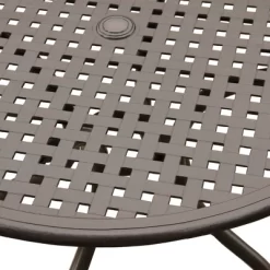 42" Modern Mesh Aluminum Round Patio Dining Table - Brown - Oakland Living