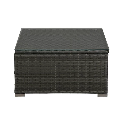 6pc Outdoor Rattan Wicker Conversation Set With Chairs, Coffee Table & Cushions - Gray/Red - GODEER 13 6pc Outdoor Rattan Wicker Conversation Set With Chairs, Coffee Table & Cushions - Gray/Red - GODEER - Image 11