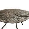 59" Round Ornate Traditional Outdoor Mesh Lattice Aluminum Dining Table With Lazy Susan - Bronze - Oakland Living -Outdoor Furniture Store GUEST d582cfc8 eb93 4950 a5c3 2a7ce816922c