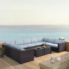 Biscayne 7pc Outdoor Wicker Sectional Set With 2 Coffee Tables - Mist - Crosley -Outdoor Furniture Store GUEST d5b951c2 ac43 46d0 83dd f32d9c79c5e5