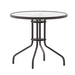 Flash Furniture Bellamy 31.5'' Round Tempered Glass Metal Table 21 Flash Furniture Bellamy 31.5'' Round Tempered Glass Metal Table -Outdoor Furniture Store GUEST d5ce2ad8 f6d7 4268 8d19 d57343569391