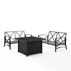 Kaplan 3pc Outdoor Conversation Set With Fire Table & 2 Loveseats - Oatmeal - Crosley -Outdoor Furniture Store GUEST d67c39be c0f7 4240 b315 80040d4aa650 1