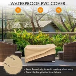 Costway 6PCS Patio Rattan Furniture Set 32'' Fire Pit Table Tank Holder With Cover Beige/Navy/Red/Turquoise 19 Costway 6PCS Patio Rattan Furniture Set 32'' Fire Pit Table Tank Holder With Cover Beige/Navy/Red/Turquoise -Outdoor Furniture Store GUEST d6d35b25 c3a2 4511 9bdb 621fbf49486a