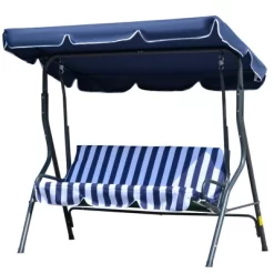 Outsunny 3-Person Porch Swing With Canopy, Patio Swing Chair, Outdoor Canopy Swing Bench With Adjustable Shade, Cushion And Steel Frame -Outdoor Furniture Store GUEST d7096c28 9e67 4ff9 9c63 30b0bc7ec05b