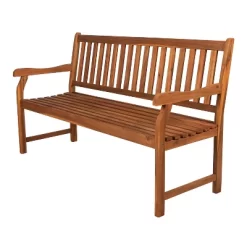 Laurel 3-Seat Slat-Back Acacia Wood Outdoor Garden Patio Bench - JONATHAN Y -Outdoor Furniture Store GUEST d7222656 73c7 4561 a73e a214c669e55a