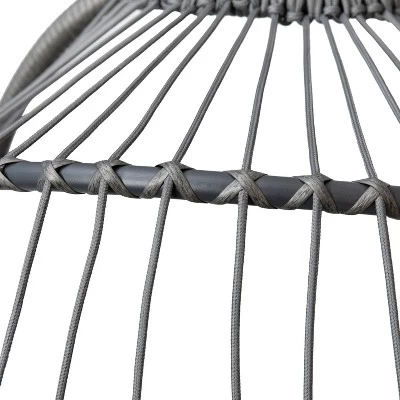 Emma And Oliver Awen Foldable Hanging Egg Chair With Woven Finish, Removable Cushions, And Included Stand For Indoor And Outdoor Use 15 Emma And Oliver Awen Foldable Hanging Egg Chair With Woven Finish, Removable Cushions, And Included Stand For Indoor And Outdoor Use - Image 13