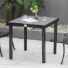 Outsunny Patio Dining Table, Rectangular Aluminum Outdoor Table For Garden Lawn Backyard, Black -Outdoor Furniture Store GUEST d7703f3c 803f 4d4c 80da 710b1a9b70fb