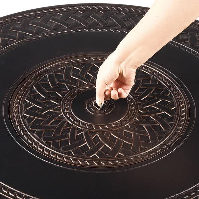 Oakland Living Aluminum Round 34" 37000 BTUs Outdoor Patio Dining Table Copper 6 Oakland Living Aluminum Round 34" 37000 BTUs Outdoor Patio Dining Table Copper - Image 4