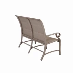 Aluminum Bench Chair With Streamlined Armrests For 2 Persons - Natural - WELLFOR -Outdoor Furniture Store GUEST d8b14e23 7cb0 49da af76 8c073ecd8baa