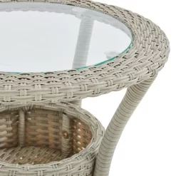 All-Weather Wicker Haven Outdoor Accent Table With Storage Beige - Alaterre Furniture -Outdoor Furniture Store GUEST d90d84ab 84ab 419b 9de5 83c49fa766d7