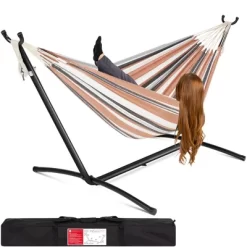 Best Choice Products 2-Person Brazilian-Style Cotton Double Hammock With Stand Set W/ Carrying Bag -Outdoor Furniture Store GUEST d9355cf7 b6cb 413f b4fa 7861e27c1258