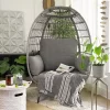Oversized Egg Chair Style Wicker Chair With Canopy & 4 Cushions -Grey 1 Oversized Egg Chair Style Wicker Chair With Canopy & 4 Cushions -Grey -Outdoor Furniture Store GUEST d94ec48d a482 4e3e 9b9c c2343c46949a