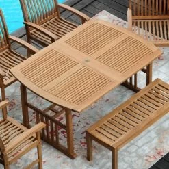 Cambridge Casual 6pc Auburn Teak Outdoor Patio Dining Furniture Set With Cushion -Outdoor Furniture Store GUEST d96f1732 abba 4a41 8daa c38ef52e0c45