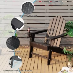 Costway HDPE Patio Adirondack Chair & Folding Footrest Set All-Weather Outdoor WhiteBlackGreyTurquoise -Outdoor Furniture Store GUEST da4c29d7 0bd9 4575 9097 a2ed70469463