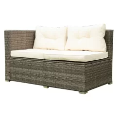 4pc Wicker Patio Sectional Seating Set With Cushions - Gray/Beige - GODEER 31 4pc Wicker Patio Sectional Seating Set With Cushions - Gray/Beige - GODEER -Outdoor Furniture Store GUEST da8642e2 e199 4cb4 91b2 1e3a56962a43