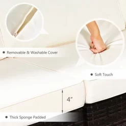 Tangkula 7PCS Patio Rattan Furniture Set 42" Fire Pit Table W/ Cover Cushioned -Outdoor Furniture Store GUEST da966b59 2fb2 453e 814d a7a11b54cfb0