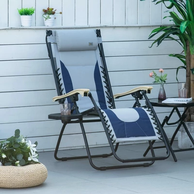 Outsunny Zero Gravity Folding Reclining Chair, Outdoor Steel Lounger Chair With Padded Fabric, Cup Holder, Shade Cover, And Headrest For Poolside, Events, And Camping 3 Outsunny Zero Gravity Folding Reclining Chair, Outdoor Steel Lounger Chair With Padded Fabric, Cup Holder, Shade Cover, And Headrest For Poolside, Events, And Camping
