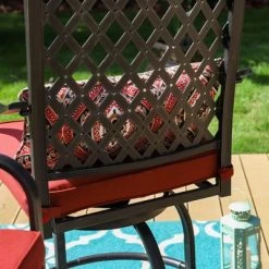 3pc Outdoor Bar Set With Swivel Stools & Square Metal Table With Umbrella Hole - Captiva Designs -Outdoor Furniture Store GUEST dae3fe68 0fbc 457b 92b7 85a73386cded