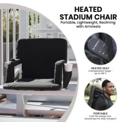 Flash Furniture Malta Portable Heated Reclining Stadium Chair With Armrests, Padded Back & Heated Seat With Dual Storage Pockets And Backpack Straps -Outdoor Furniture Store GUEST db004fd5 55b6 4f22 a6e3 2bfc4bc3eec7