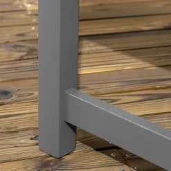 Outsunny 6 Piece Patio Dining Set, Outdoor Poplar Wood Furniture Set, Umbrella Hole Table And Chairs With Bench, Dark Gray -Outdoor Furniture Store GUEST db1825aa 1444 4205 8f8a 49e488a258f3