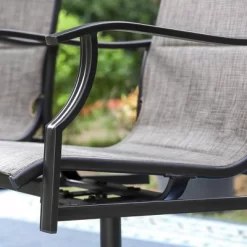 2pk Steel Patio 360 Swivel Padded Arm Chairs With Sling Seat & Back - Captiva Designs -Outdoor Furniture Store GUEST dbcb4458 eb3d 413d 8e07 d2c04511e0b2