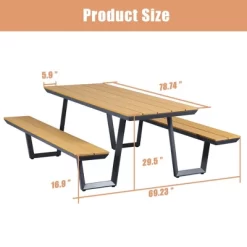 Aoodor Picnic Table Bench Set Outdoor Camping Dining Table Set With Metal Frame -Outdoor Furniture Store GUEST dbf5c6f9 2fca 47ad 8ee7 0e5ac330ea85