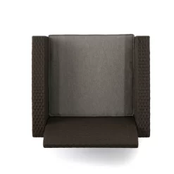 Bedrock 3pc Faux Wicker Chat Set With Fire Pit - Brown/Beige - Christopher Knight Home -Outdoor Furniture Store GUEST dc17e8eb cc7e 4698 9e16 cdb73789feba 1