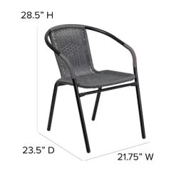 Flash Furniture 2 Pack Rattan Indoor-Outdoor Restaurant Stack Chair -Outdoor Furniture Store GUEST dc31263d 20a9 43f7 8b70 016b037e9c27