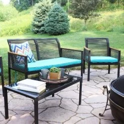 Sunnydaze Decor Sunnydaze Outdoor Rattan Coachford Patio Conversation Furniture Set With Loveseat, Chairs, Seat Cushions, And Coffee Table - 4pc 17 Sunnydaze Decor Sunnydaze Outdoor Rattan Coachford Patio Conversation Furniture Set With Loveseat, Chairs, Seat Cushions, And Coffee Table - 4pc -Outdoor Furniture Store GUEST dc79e670 3180 4475 82f4 60565f463f28