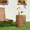 HOMCOM Tree Stump Stool, Decorative Side Table With Round Tabletop, Concrete End Table With Wood Grain Finish, For Indoors And Outdoors, Natural -Outdoor Furniture Store GUEST dca75940 9b0e 4b55 bdf6 f0e4b977f0d9
