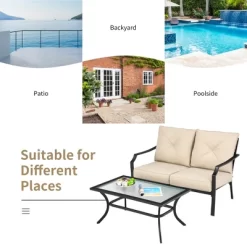 Costway 2 PCS Patio Loveseat With Coffee Table Outdoor Sofa Bench With Cushions 14 Costway 2 PCS Patio Loveseat With Coffee Table Outdoor Sofa Bench With Cushions -Outdoor Furniture Store GUEST dcba2d5b 855d 411d b88c 1696cb5c5214