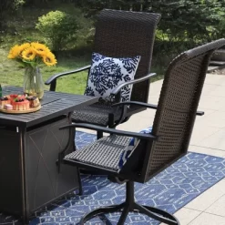 5pc Patio Dining Set With Square Steel Fire Pit With Faux Wood Tabletop & Rattan 360 Swivel Chairs - Captiva Designs 19 5pc Patio Dining Set With Square Steel Fire Pit With Faux Wood Tabletop & Rattan 360 Swivel Chairs - Captiva Designs -Outdoor Furniture Store GUEST dd258260 a9a0 47f7 a9a2 2c9cbd1ba589