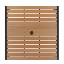 Emma And Oliver 35" Square All-Weather Faux Teak Patio Dining Table With Steel Frame - Seats 4 -Outdoor Furniture Store GUEST ddb48f1e 5add 49a9 a51c abb3dad1128c