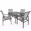 Barton 5Pcs Outdoor Set Mesh High Back Seat Patio Dining Sling Chairs Table Grey -Outdoor Furniture Store GUEST de1e8cc4 a842 4c74 a3b8 3b5f107625e5
