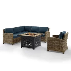 Bradenton 5pc Outdoor Wicker Seating With Fire Table - Crosley -Outdoor Furniture Store GUEST de6902b6 98d9 41c8 8be3 e440116f8a2c