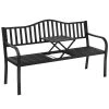 Costway Patio Garden Bench Steel Frame Adjustable Center Table Outdoor Porch Loveseats -Outdoor Furniture Store GUEST dec66341 3d8c 4bd5 ad46 6cbac26b5f49