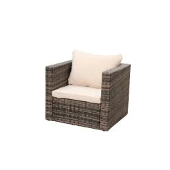 4pc Wicker Patio Sectional Seating Set With Sofa, Arm Chair, Ottoman & Accent Table - Brown/Beige - GODEER 16 4pc Wicker Patio Sectional Seating Set With Sofa, Arm Chair, Ottoman & Accent Table - Brown/Beige - GODEER -Outdoor Furniture Store GUEST deeff719 98a6 4ef4 8978 403d1f185a19