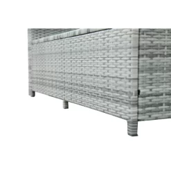 6pc Wicker Patio Set With Glass Table Ottomans - Gray/Dark Gray - GODEER -Outdoor Furniture Store GUEST def0ebb7 ab73 4916 9c08 9a564b376308