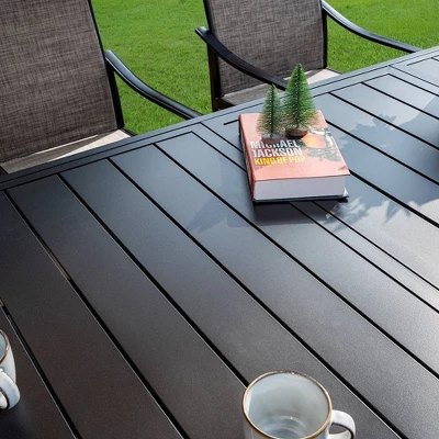 7pc Outdoor Dining Set With Expandable Metal Table - Captiva Designs 5 7pc Outdoor Dining Set With Expandable Metal Table - Captiva Designs - Image 3