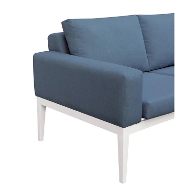 Sitgreaves Metal Patio Sectional White/Blue - MiBasics 4 Sitgreaves Metal Patio Sectional White/Blue - MiBasics - Image 2