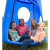 HearthSong Extra Large Nylon Family HugglePod HangOut Hanging Tent With Quilted Floor Mat And LED Lights