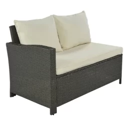 6pc Outdoor Wicker Set With Loveseats, Sofa, Chair, Coffee Table & Bench - Beige - GODEER 25 6pc Outdoor Wicker Set With Loveseats, Sofa, Chair, Coffee Table & Bench - Beige - GODEER -Outdoor Furniture Store GUEST df37c63e 8cb1 4563 9069 a47632b446bf