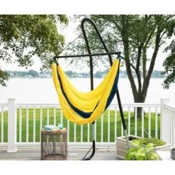 Ceara 3 Bar Hammock Swing Chair - Yellow/Blue - Sol Living -Outdoor Furniture Store GUEST df89f6a9 8631 431e 84b3 11b4588ce359