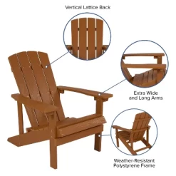 Flash Furniture 2 Pack Charlestown All-Weather Poly Resin Wood Adirondack Chairs With Side Table -Outdoor Furniture Store GUEST df9c4455 0330 4a91 81f1 273e2693802a