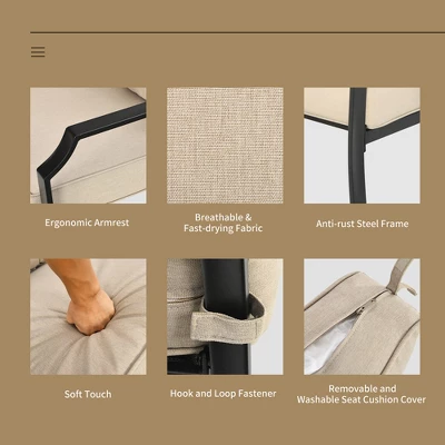 Costway 2 PCS Patio Loveseat With Coffee Table Outdoor Sofa Bench With Cushions 9 Costway 2 PCS Patio Loveseat With Coffee Table Outdoor Sofa Bench With Cushions - Image 7