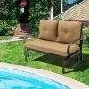 Tangkula 2-Person Outdoor Patio Glider Bench Swing Seat Bench W/ Seat & Back Cushions -Outdoor Furniture Store GUEST e031ba21 8146 444e 8768 2aa02bb3e508